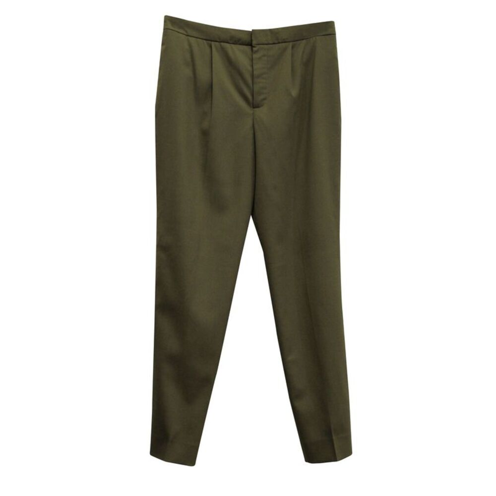 Chloé Tapered Pants in Khaki Green Wool